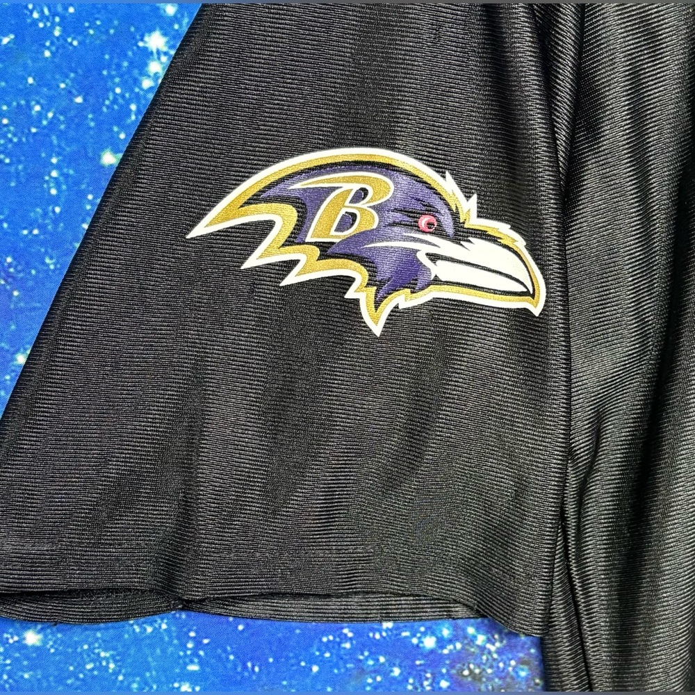 NFL Baltimore Ravens #5 Joe Flacco Black and Purple Men's Jersey Sz Large - Picture 5 of 5
